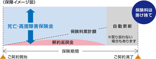 定期保険の保障イメージ